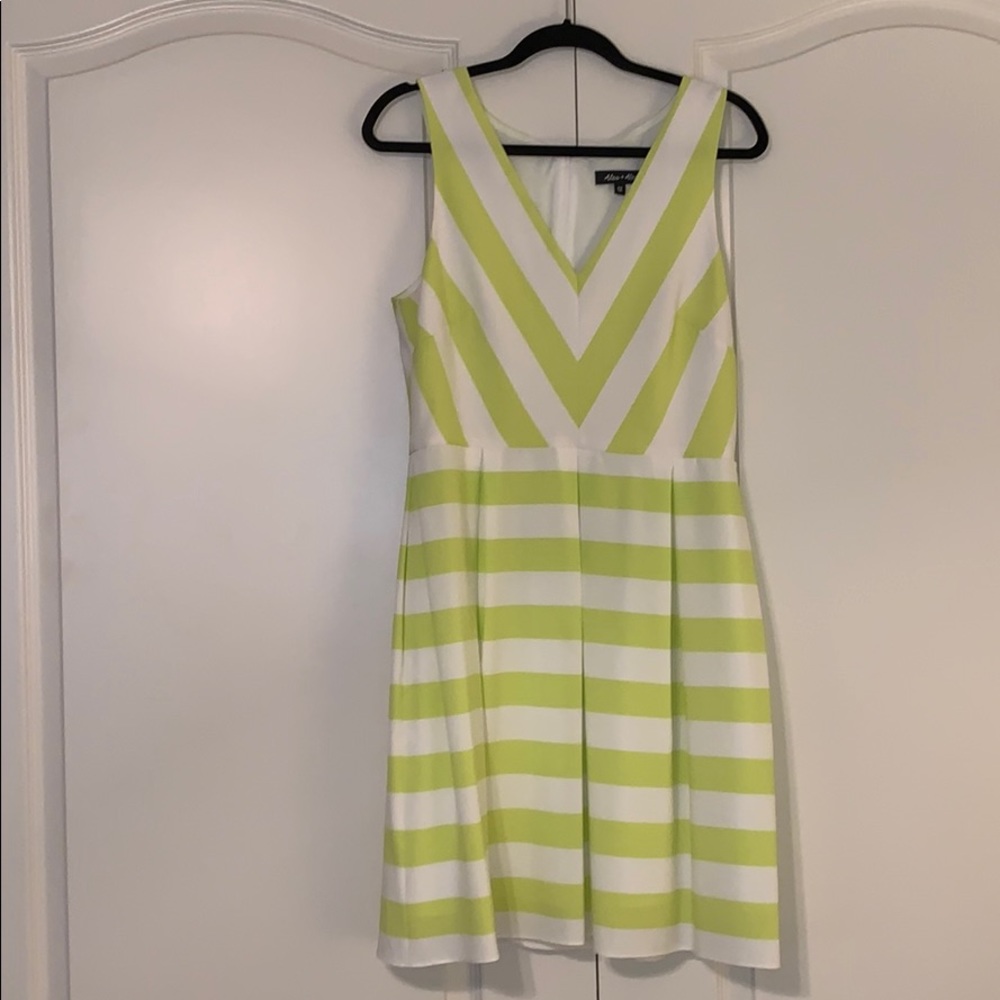 Lime and white dress